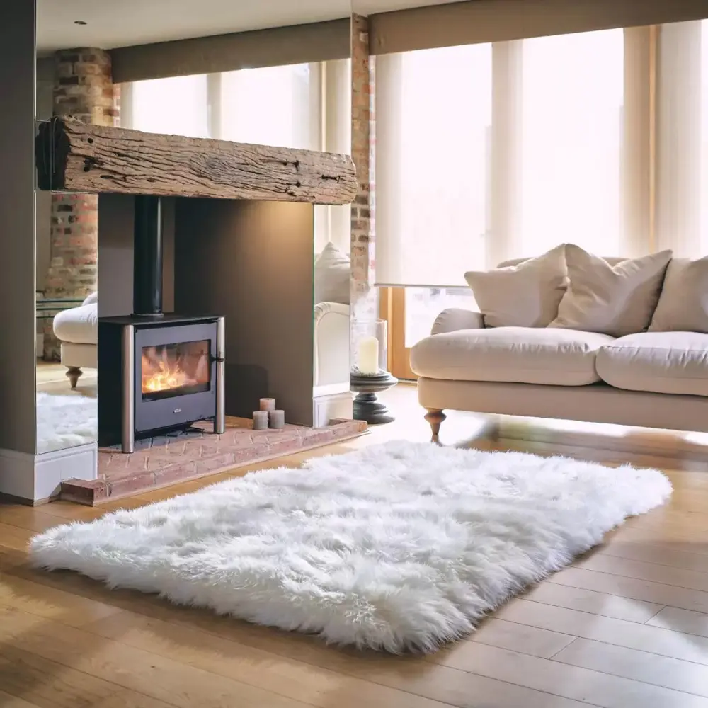 Bowron Sheep Skins Ivory Rug - Image 3