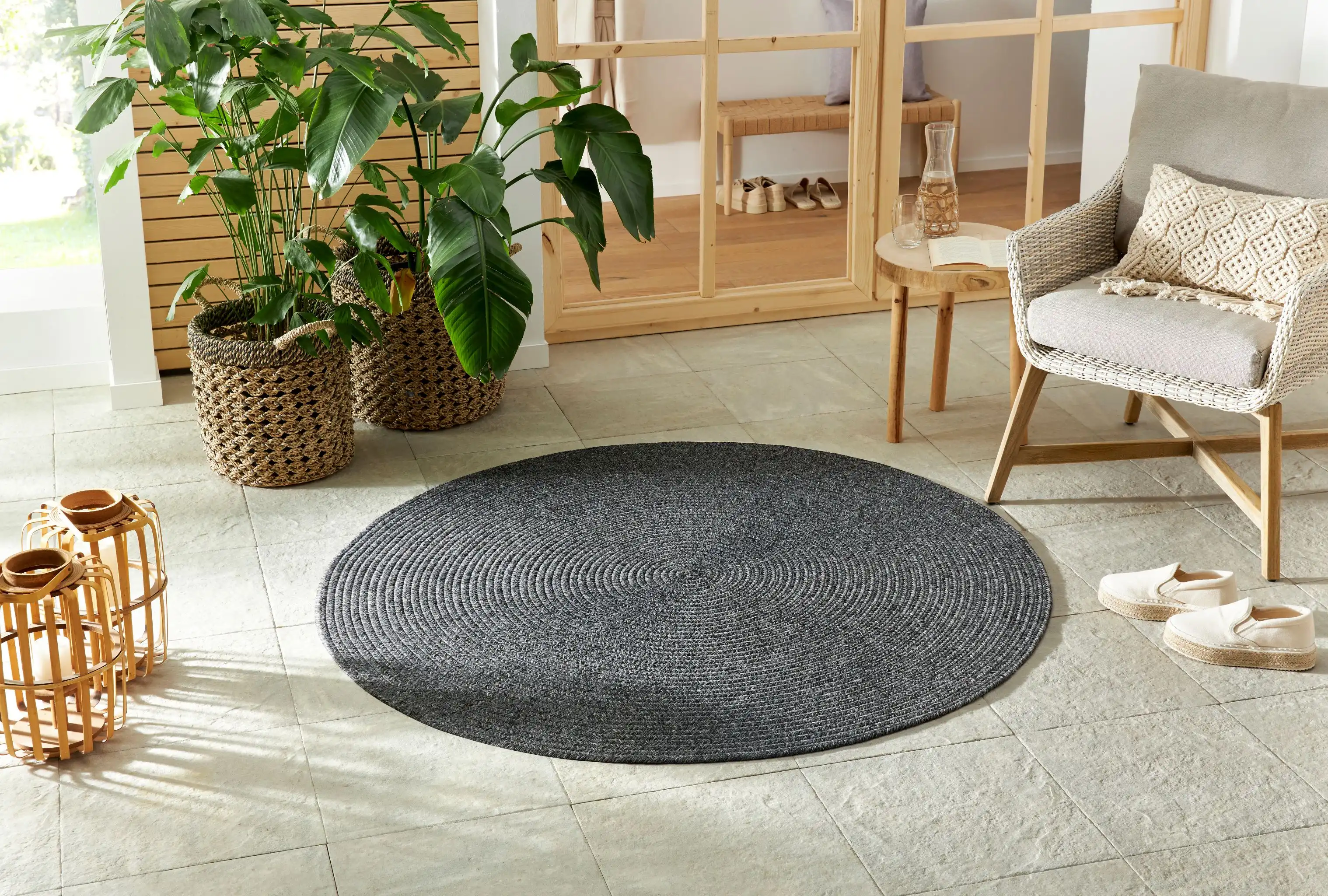 Braided 105550 Trenzado Dark Grey Rug - Image 5