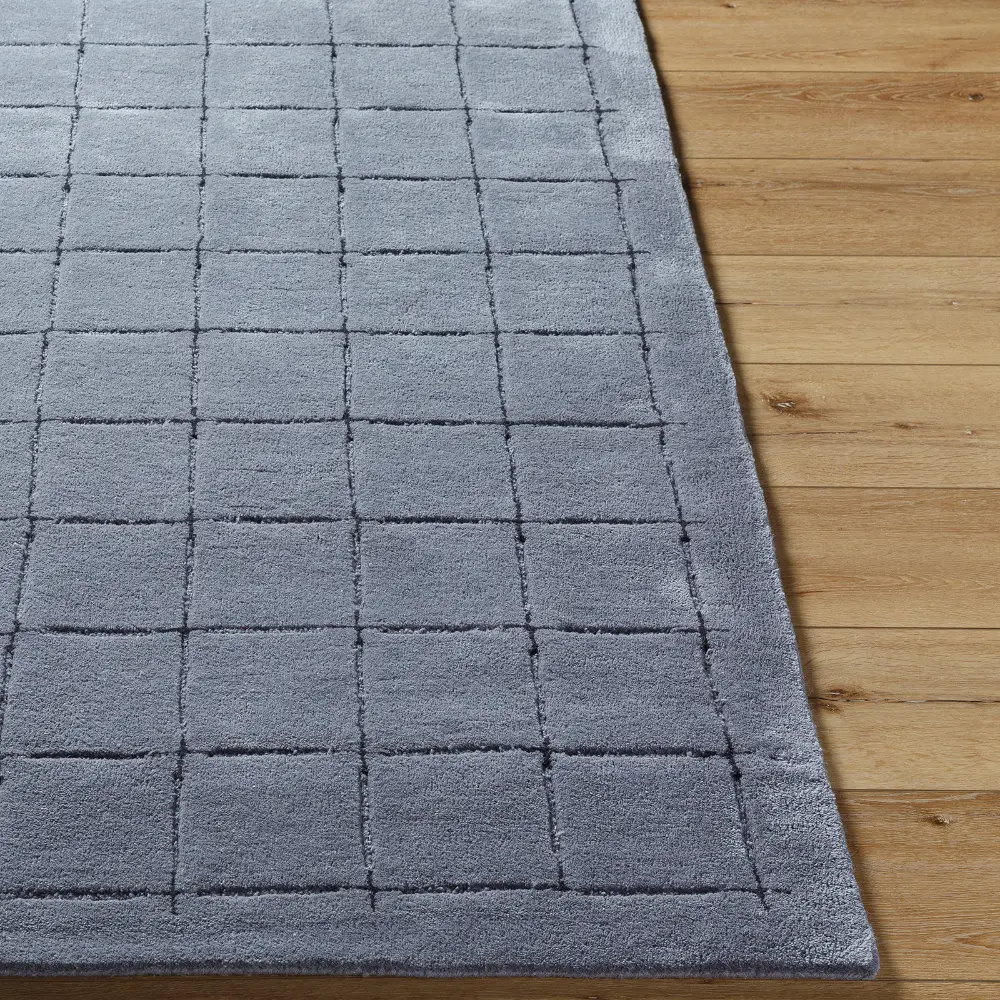 Brook Hand Tufted Grey Black Wool Modern Living Dining Bedroom BKO2335 Rug - Image 5