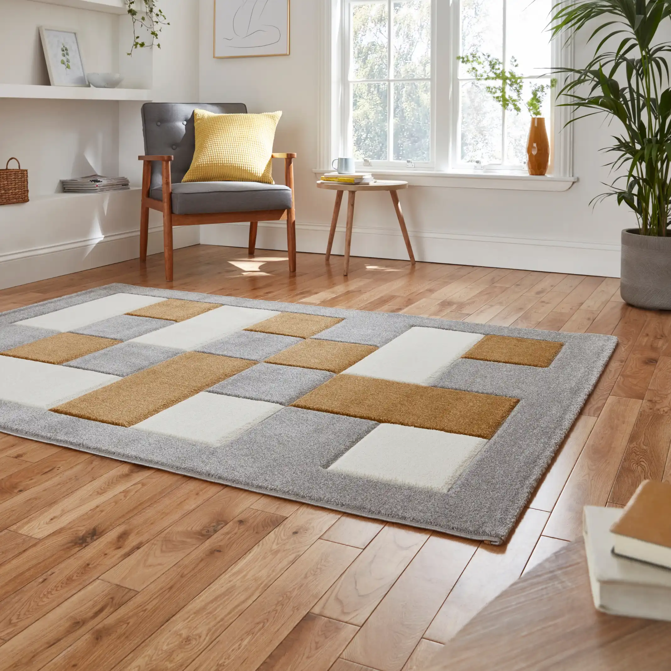Brooklyn BRK04 Grey Yellow Rug - Image 5