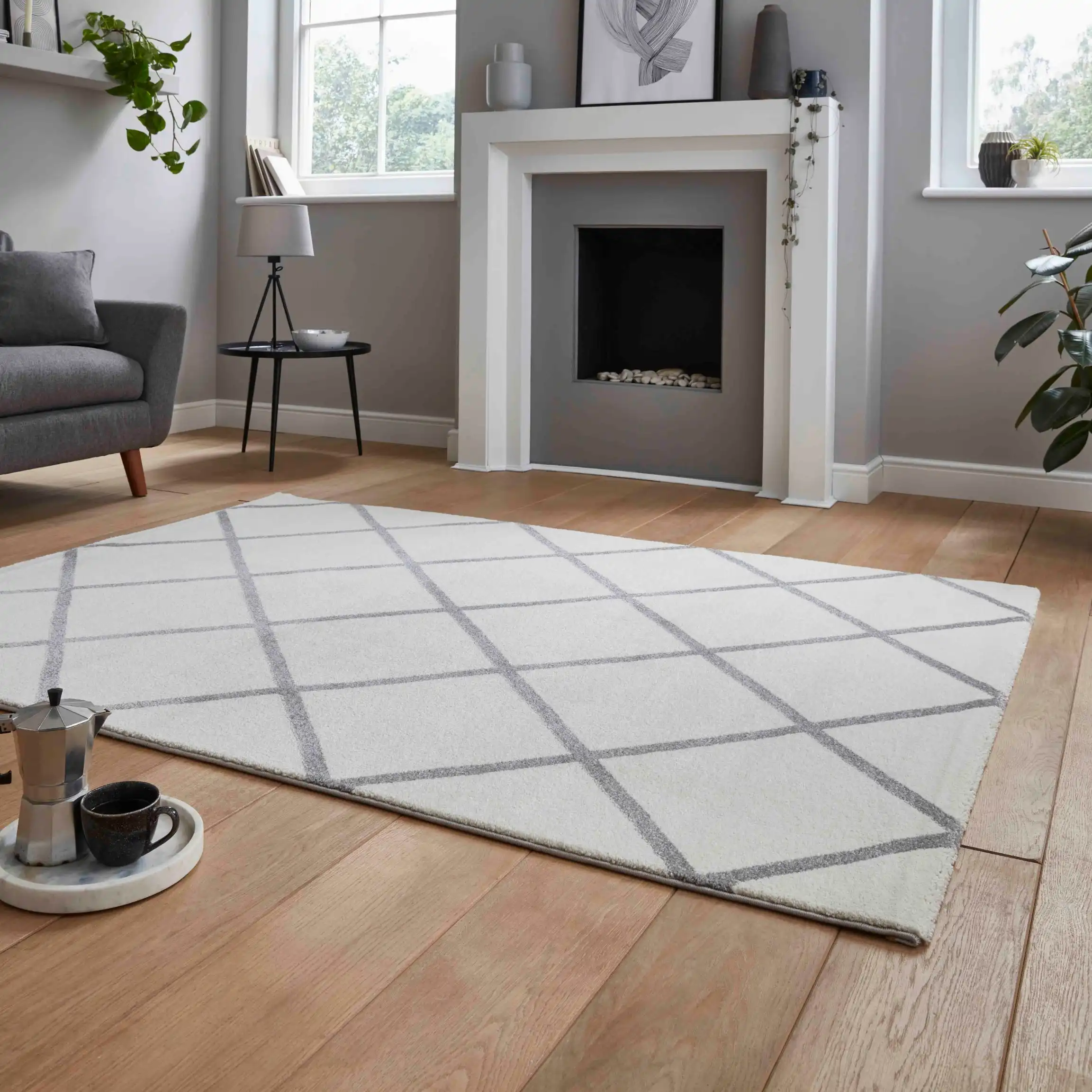 Brooklyn BRK35 Cream Grey Rug - Image 4