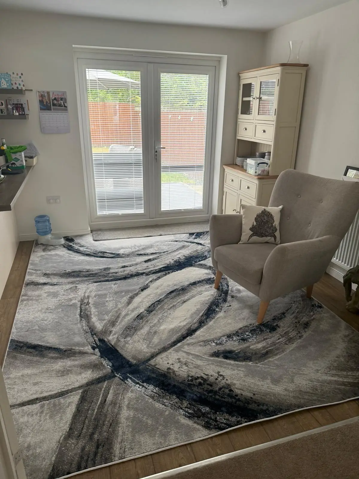 Brushstrokes BSK02 Grey Navy Rug - Image 3