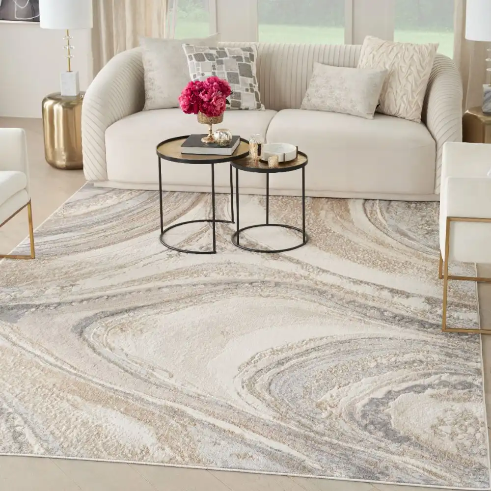 Brushstrokes BSK03 Cream Grey Rug - Image 10