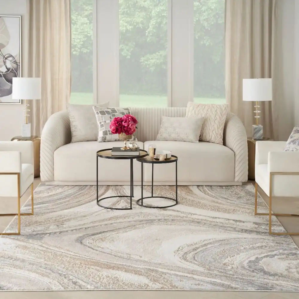 Brushstrokes BSK03 Cream Grey Rug - Image 8