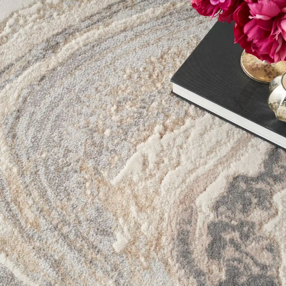 Brushstrokes BSK03 Cream Grey Rug - Image 9