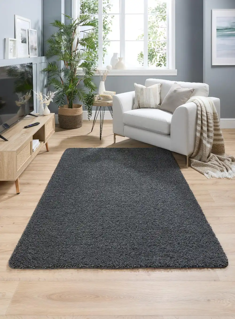 Buddy Washable Charcoal Rug