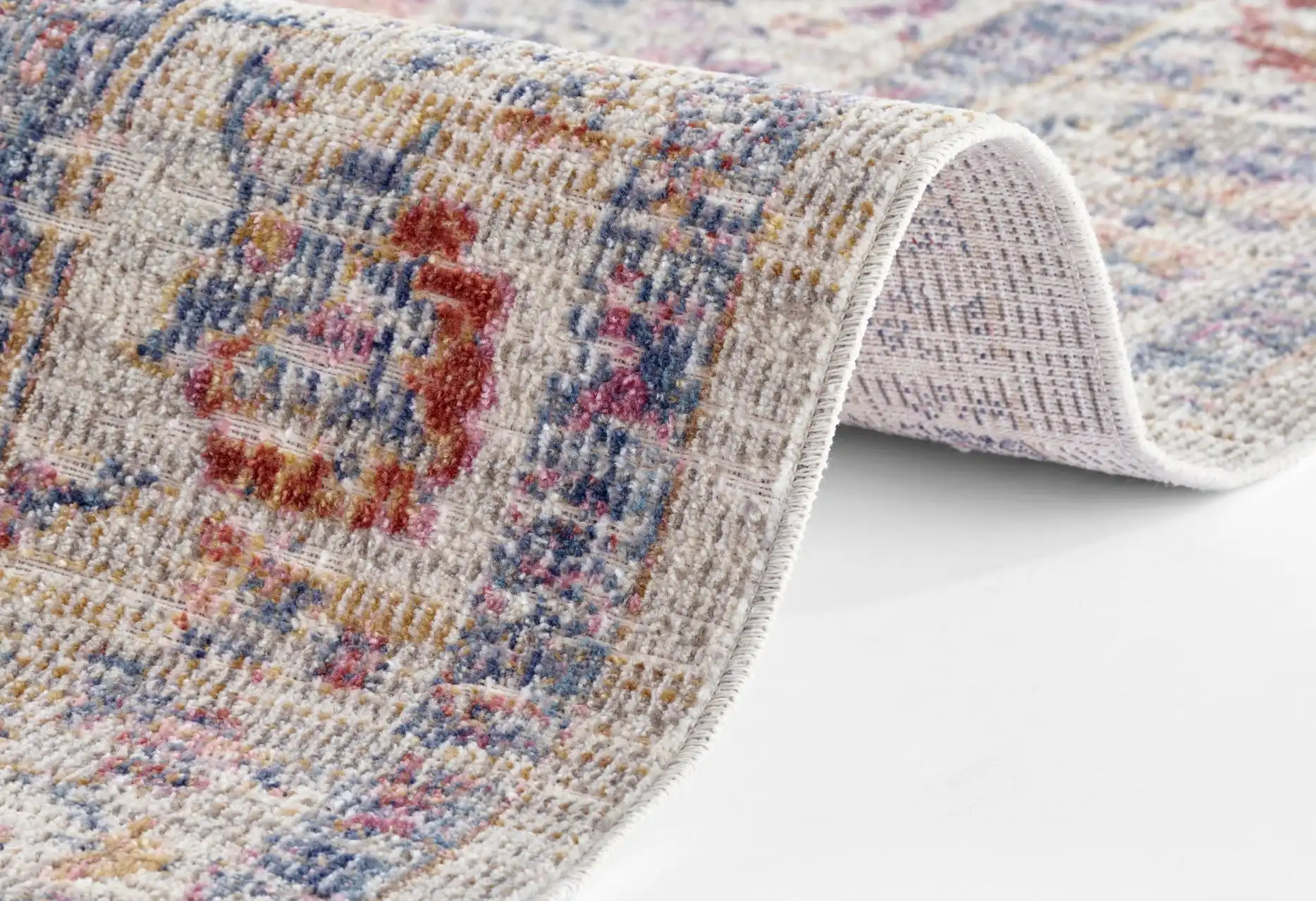 Cairo Washable 105591 Luxor Cream Multi Rug - Image 4