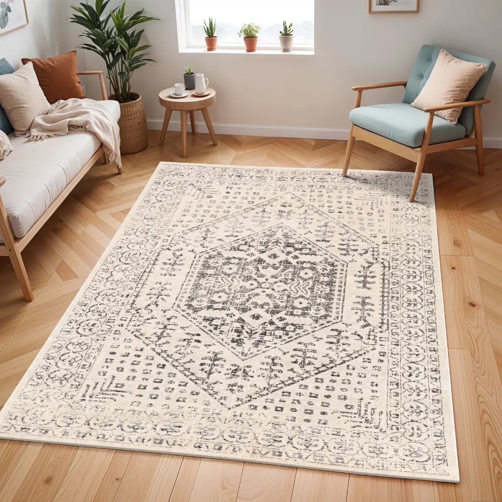 Calix Vintage Oriental Boho Beige/Grey Rug