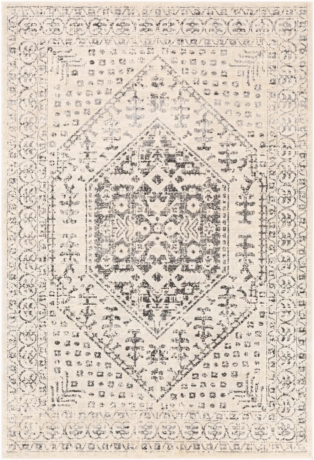 Calix Vintage Oriental Boho Beige/Grey Rug - Image 5