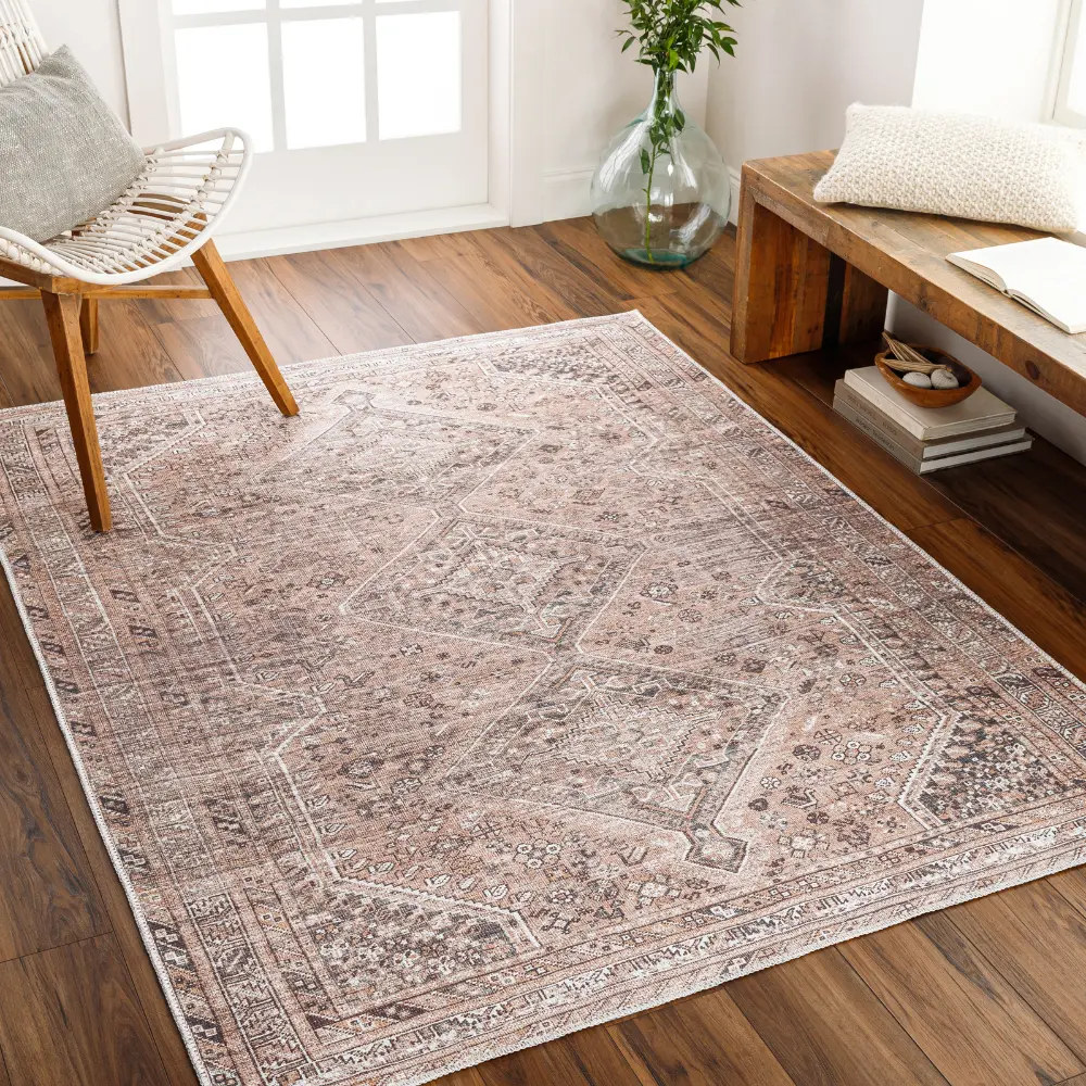 Calypso Machine Washable Traditionnal Boho Cider Rug