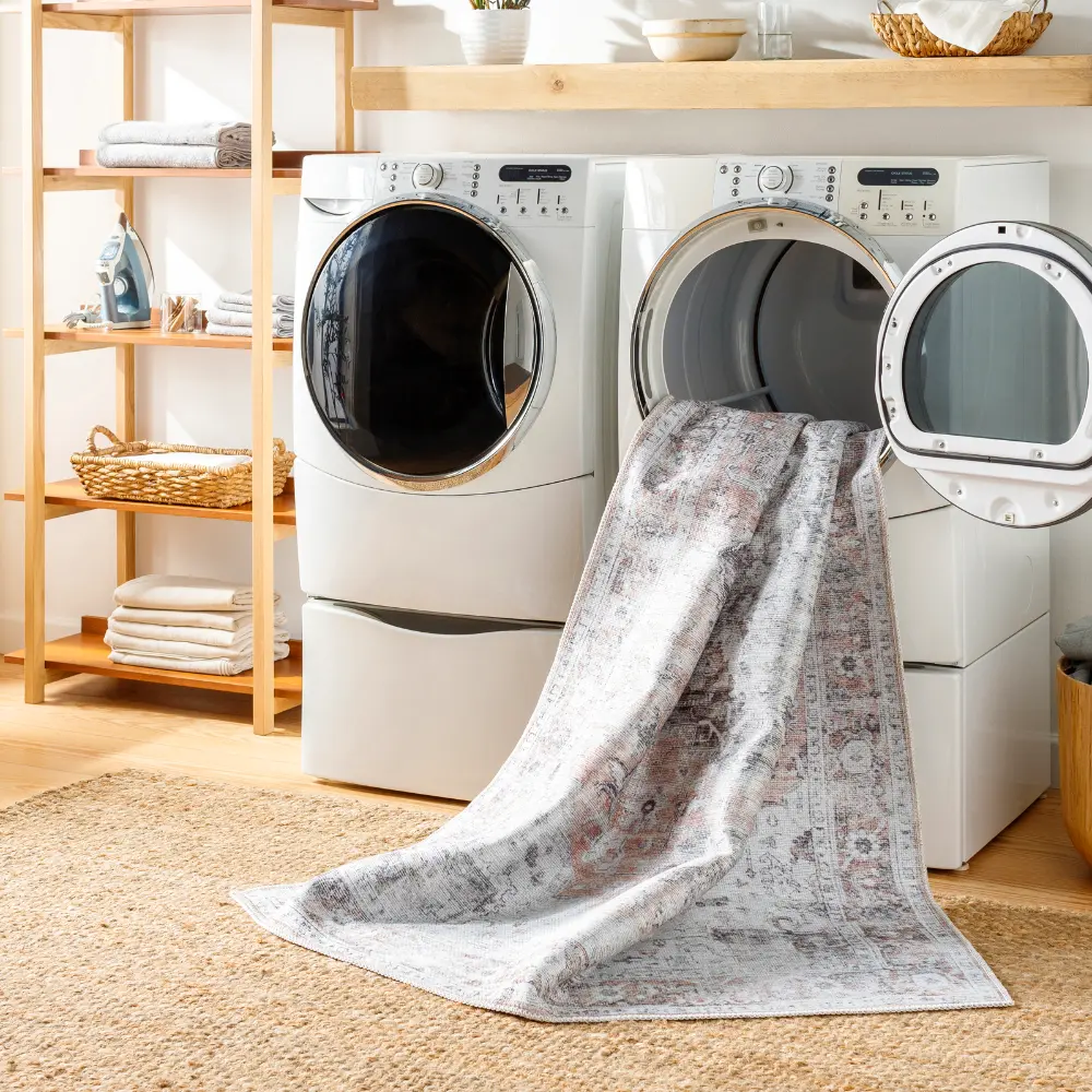 CAPUCINE Machine Washable Modern Boho Grey Rug - Image 13