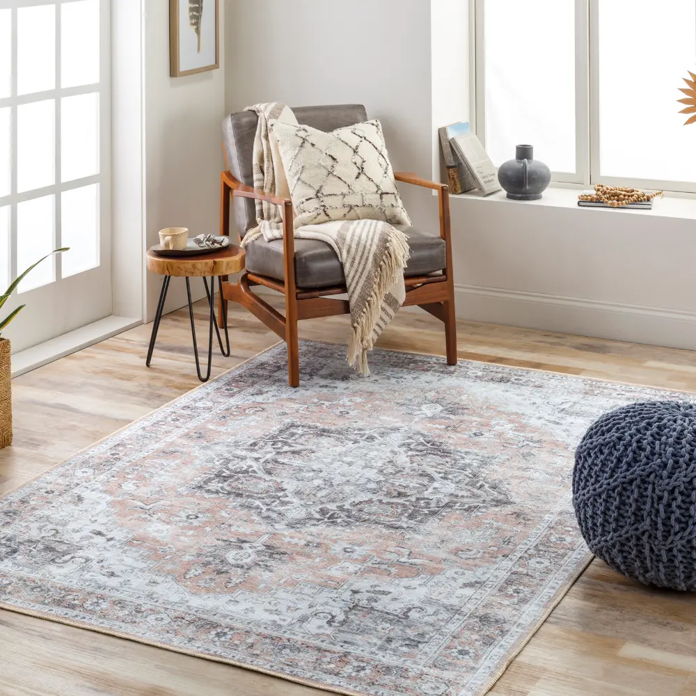 CAPUCINE Machine Washable Modern Boho Grey Rug - Image 8