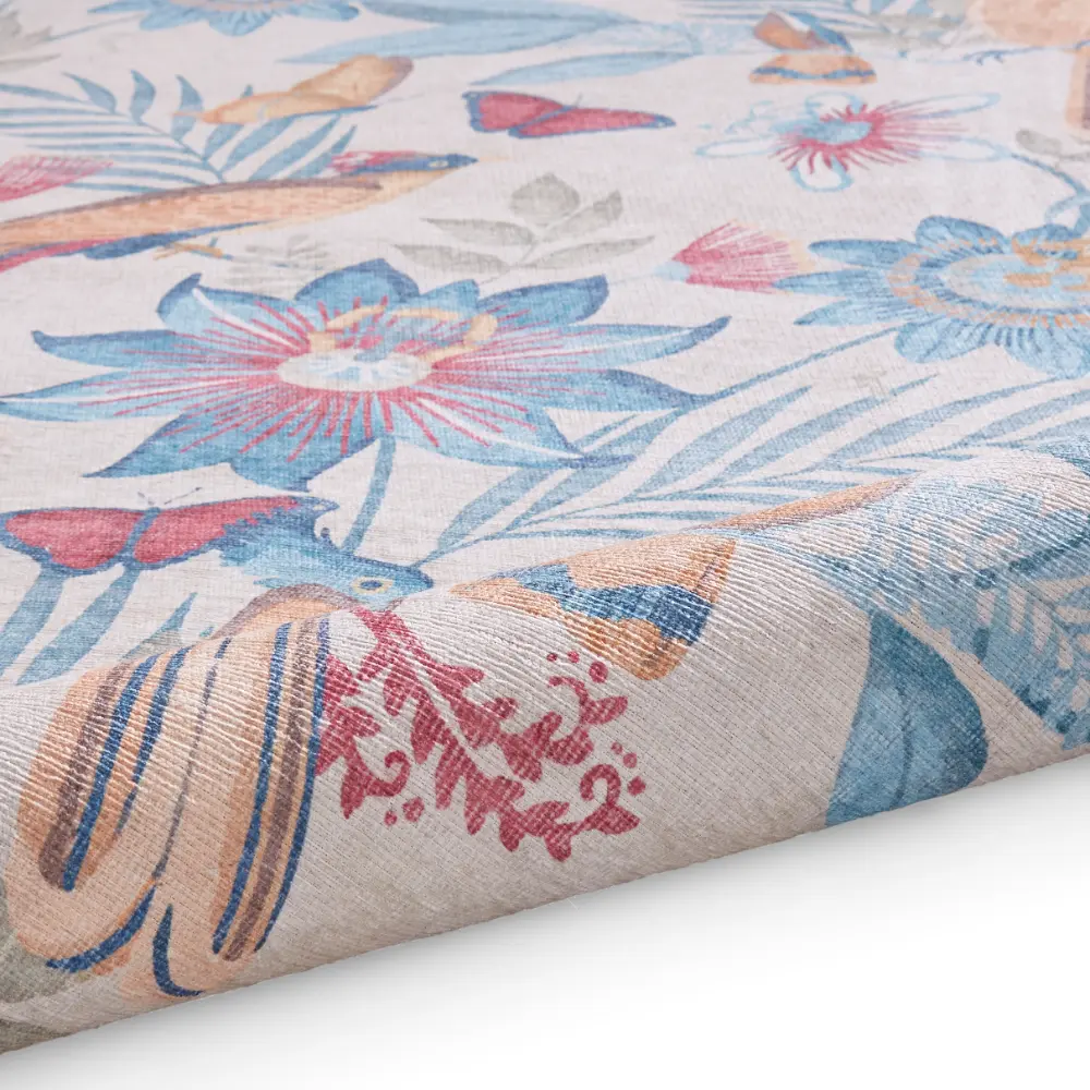 Catherine Lansfield Amaya Tropical Birds Blue Washable Blue Rug - Image 8