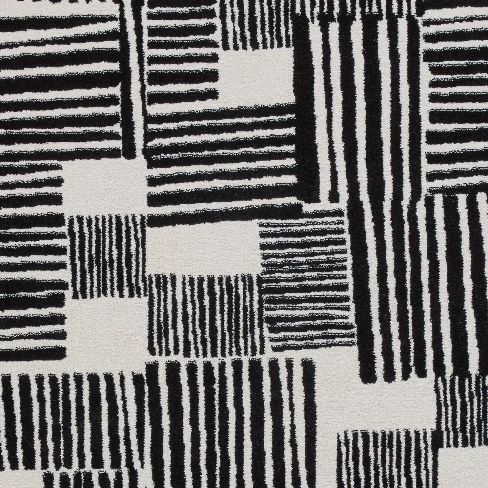 Catherine Lansfield Blocks Modern Abstract Black Rug - Image 3