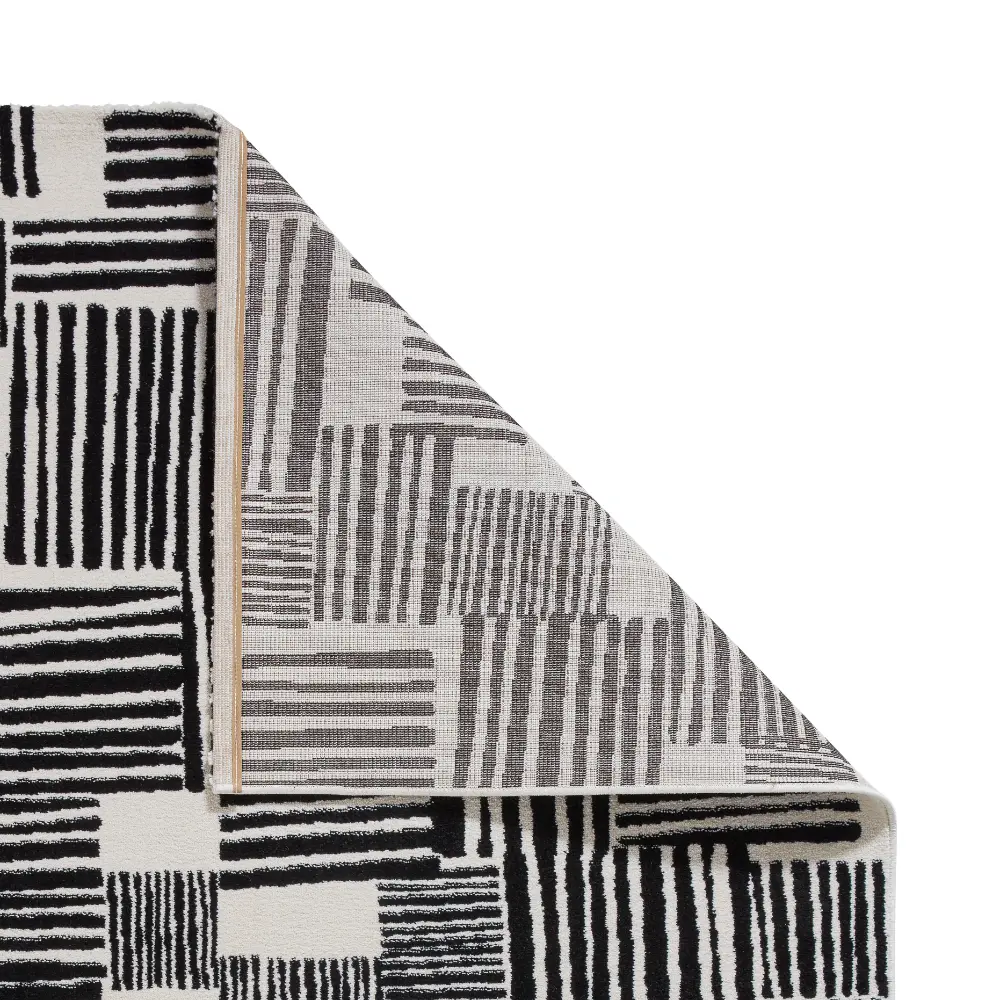 Catherine Lansfield Blocks Modern Abstract Black Rug - Image 8