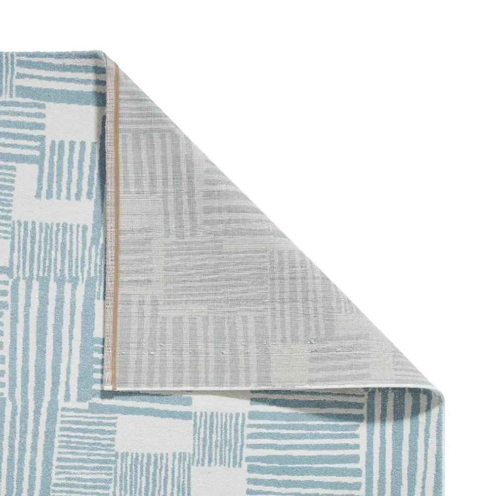 Catherine Lansfield Blocks Modern Abstract Blue Rug - Image 3