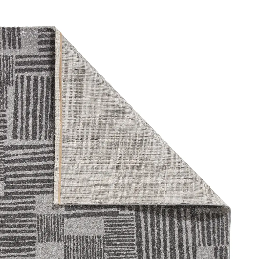 Catherine Lansfield Blocks Modern Abstract Dark Grey Rug - Image 3
