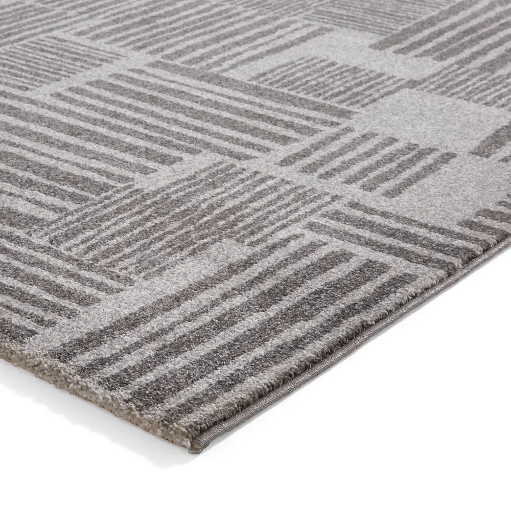 Catherine Lansfield Blocks Modern Abstract Dark Grey Rug - Image 6