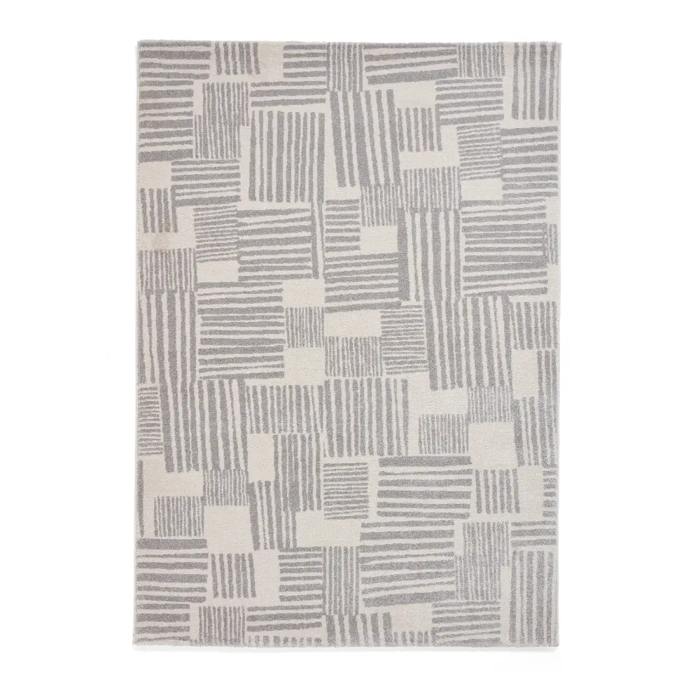 Catherine Lansfield Blocks Modern Abstract Grey  Rug - Image 3