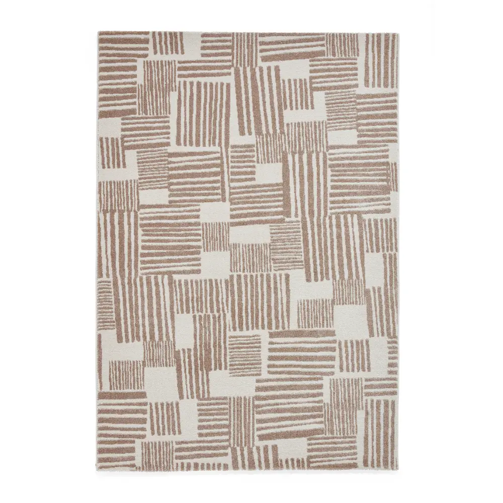 Catherine Lansfield Blocks Modern Abstract Natural Rug - Image 3