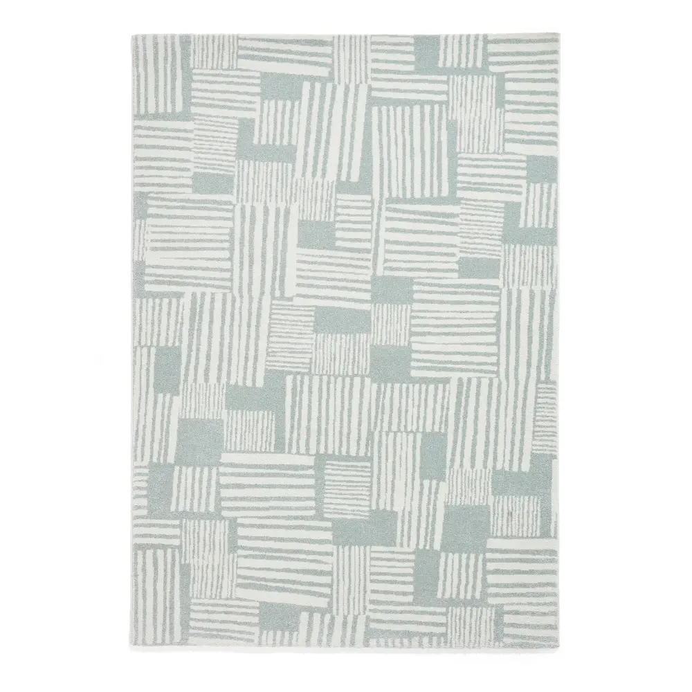 Catherine Lansfield Blocks Modern Abstract Sage Green Rug - Image 3