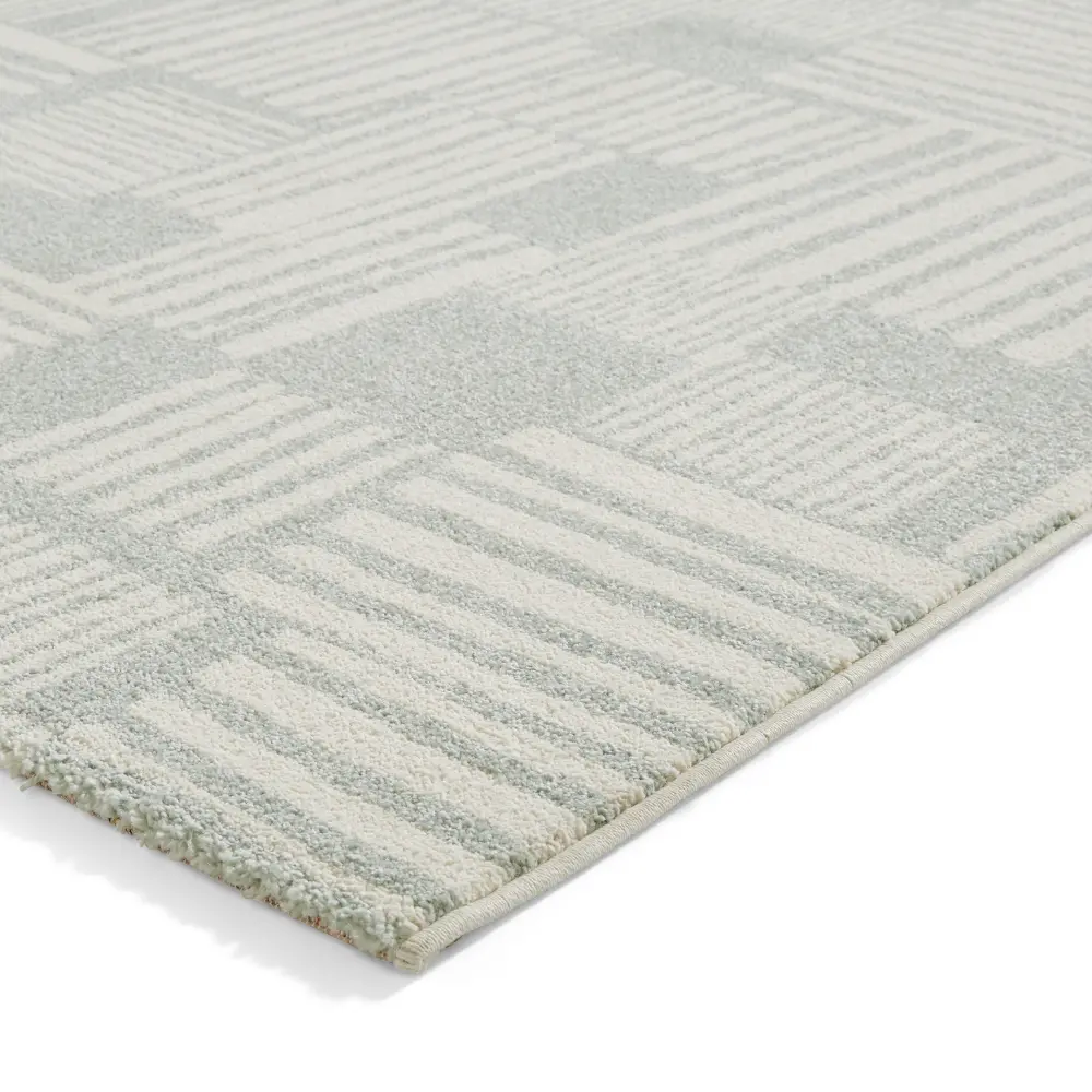 Catherine Lansfield Blocks Modern Abstract Sage Green Rug - Image 7