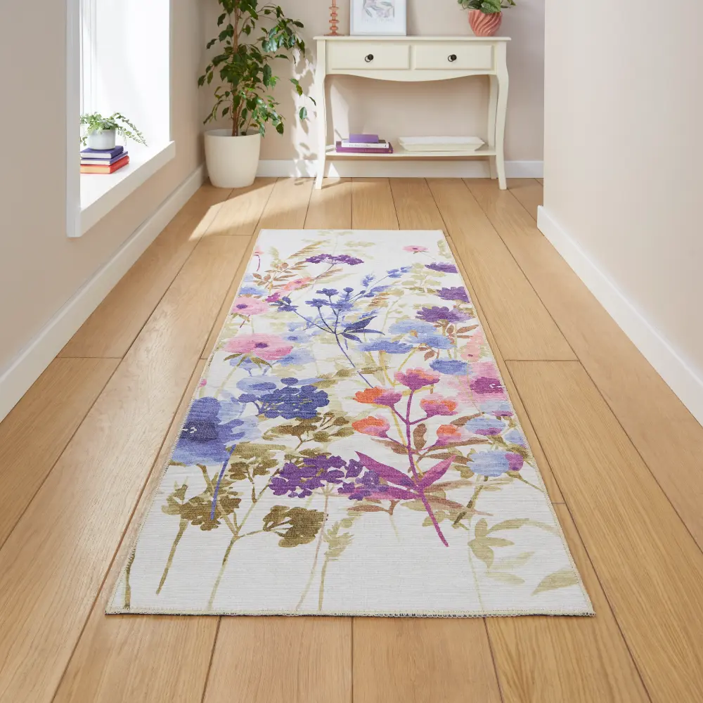 Catherine Lansfield Country Floral Purple Rug - Image 10