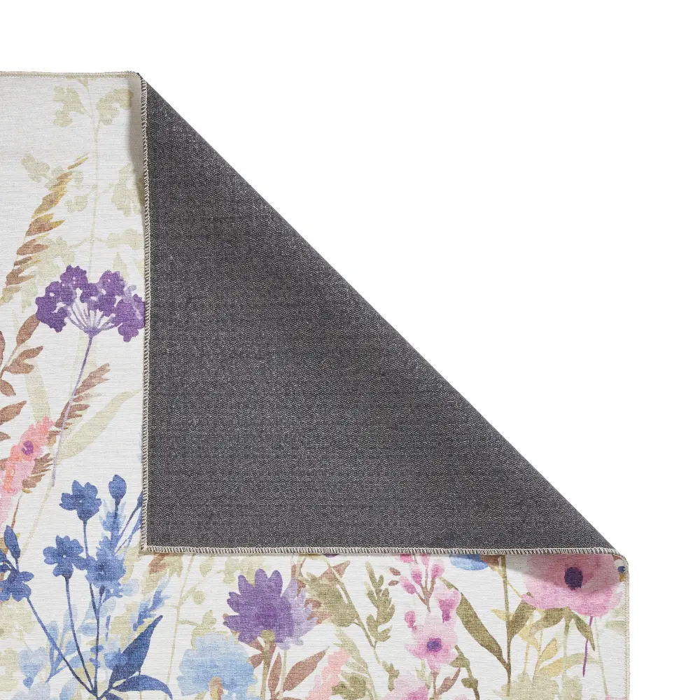 Catherine Lansfield Country Floral Purple Rug - Image 3