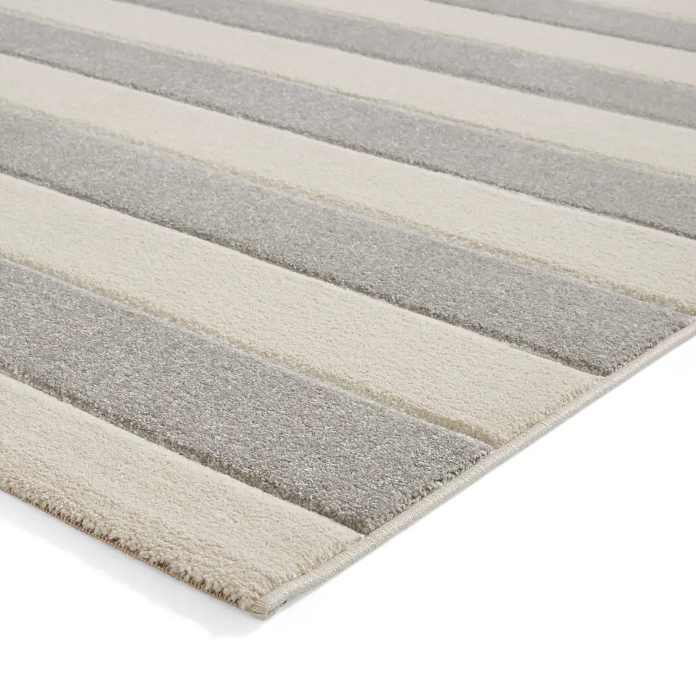 Catherine Lansfield Cove Stripe Modern Linear Grey Rug - Image 7