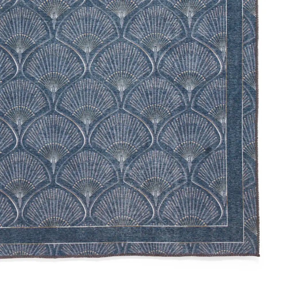 Catherine Lansfield Deco Peacock Washable Blue Rug - Image 4