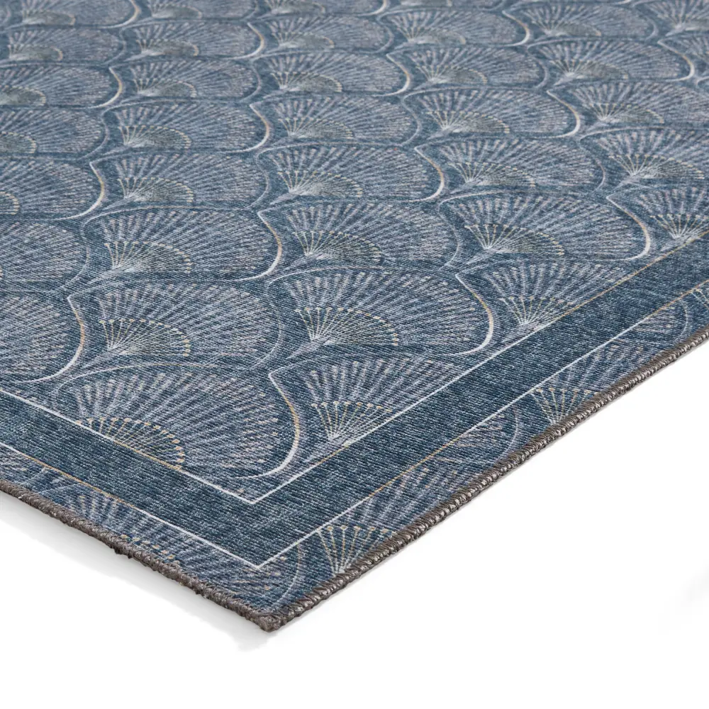Catherine Lansfield Deco Peacock Washable Blue Rug - Image 6