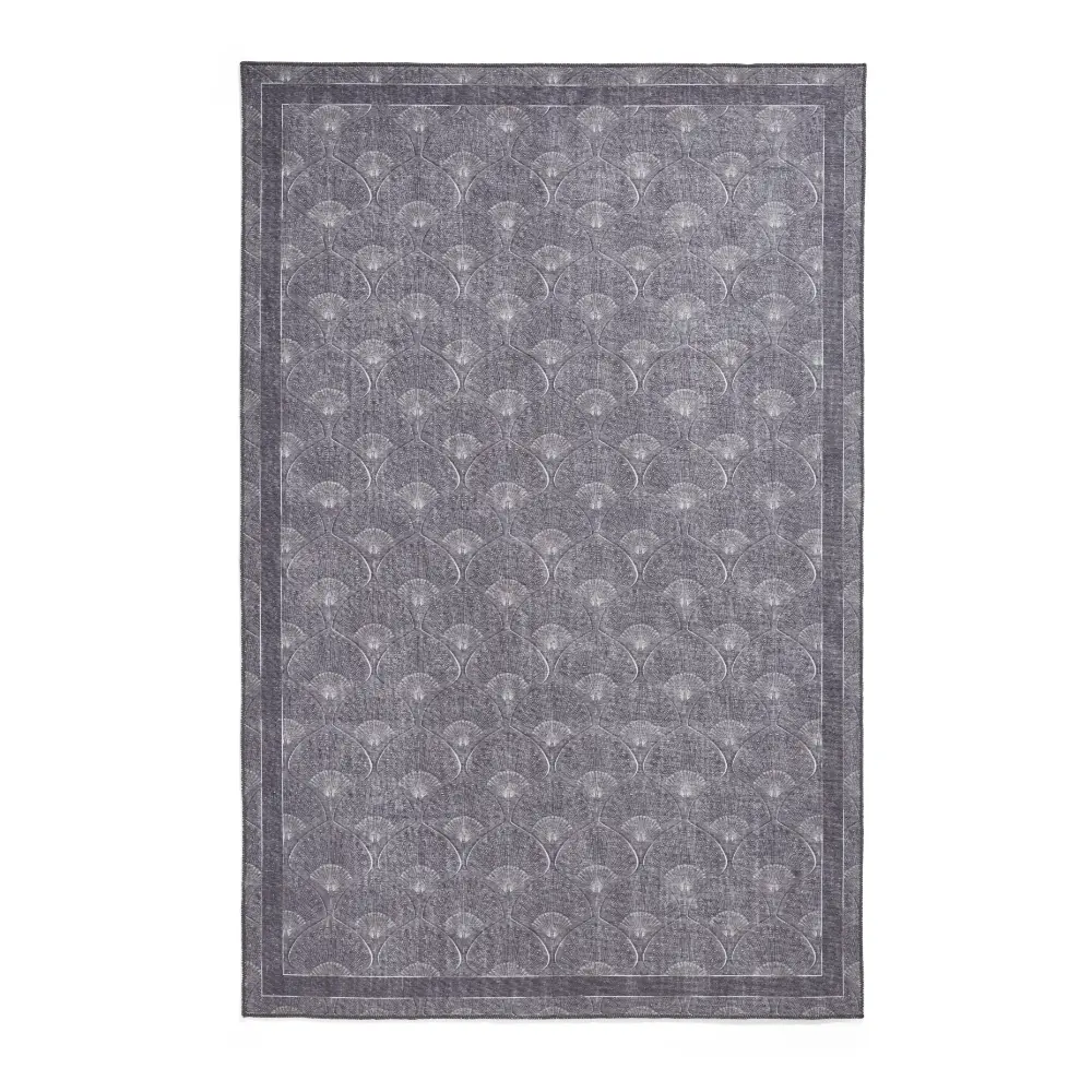 Catherine Lansfield Deco Peacock Washable Grey Rug - Image 4