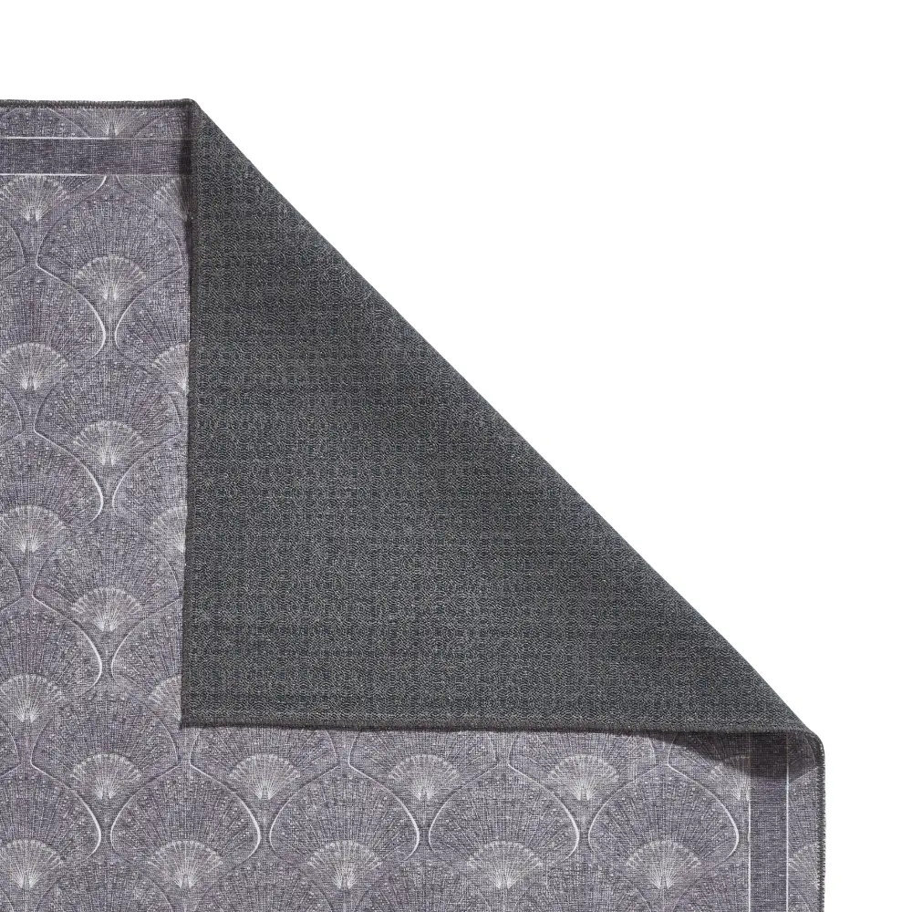 Catherine Lansfield Deco Peacock Washable Grey Rug - Image 5