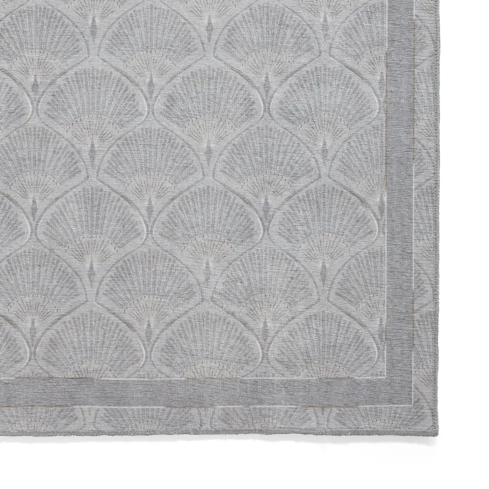 Catherine Lansfield Deco Peacock Washable Silver Rug - Image 5