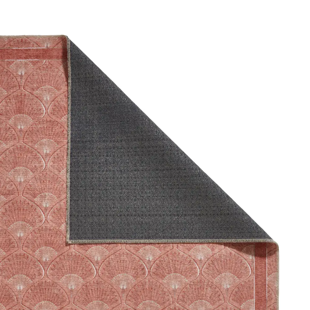 Catherine Lansfield Deco Peacock Washable Terracotta Rug - Image 5