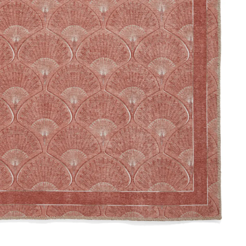 Catherine Lansfield Deco Peacock Washable Terracotta Rug - Image 6