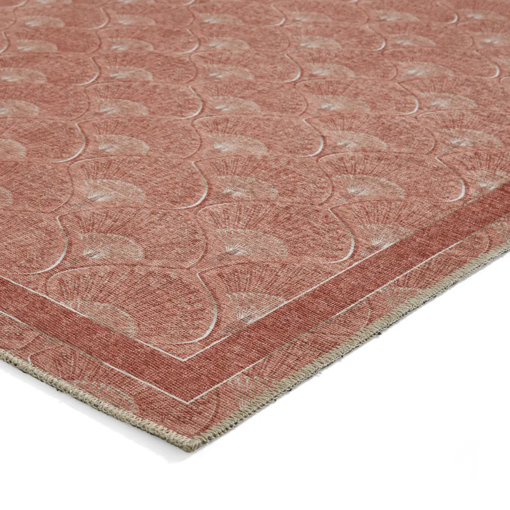 Catherine Lansfield Deco Peacock Washable Terracotta Rug - Image 8
