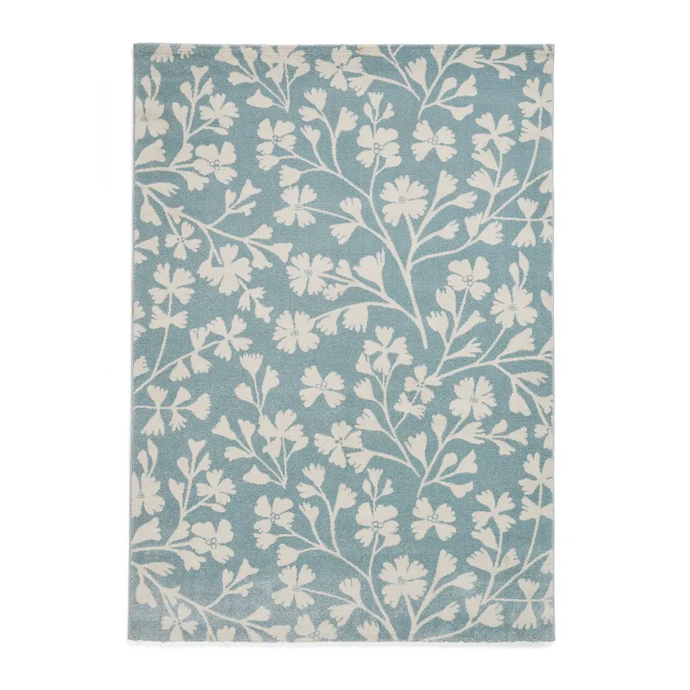 Catherine Lansfield Grace Floral Blue Rug - Image 3