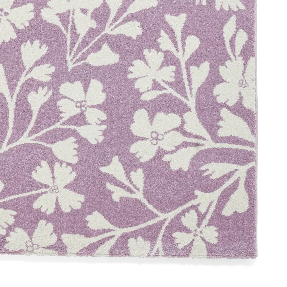 Catherine Lansfield Grace Floral Lilac Rug - Image 4
