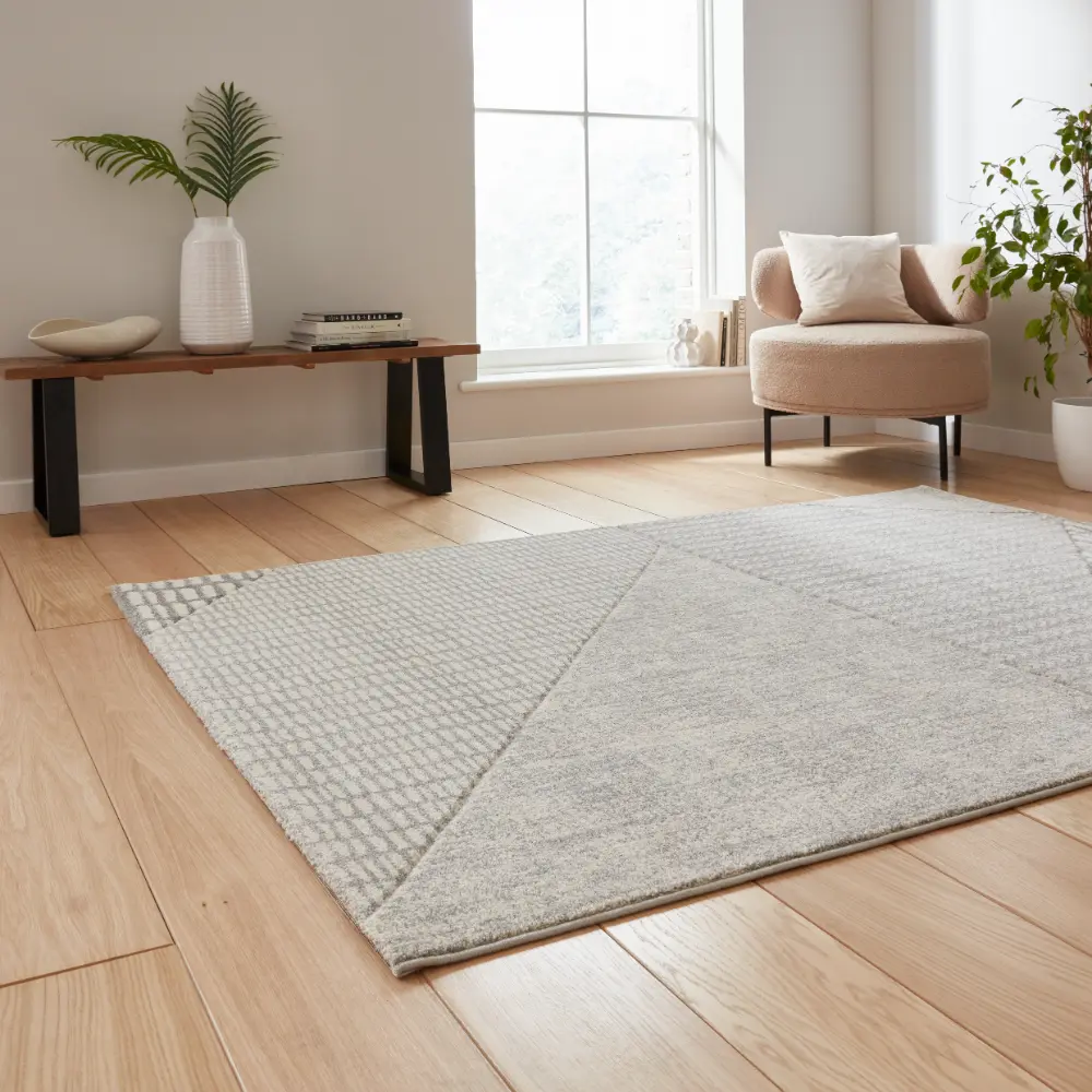 Catherine Lansfield Larsson Modern Abstract Grey Rug - Image 2