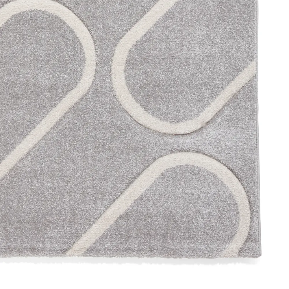 Catherine Lansfield Linear Curve Modern Geometric Grey Rug - Image 3