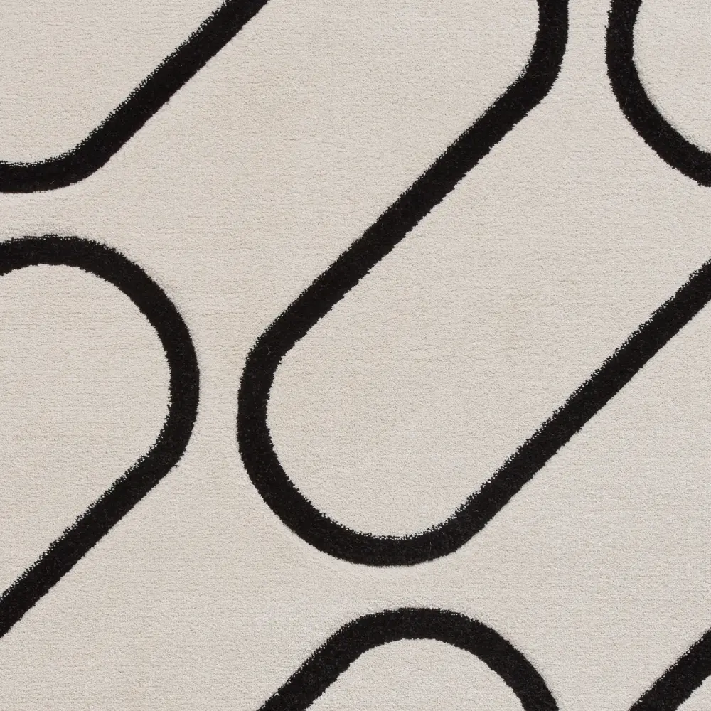 Catherine Lansfield Linear Curve Modern Geometric White Rug - Image 5