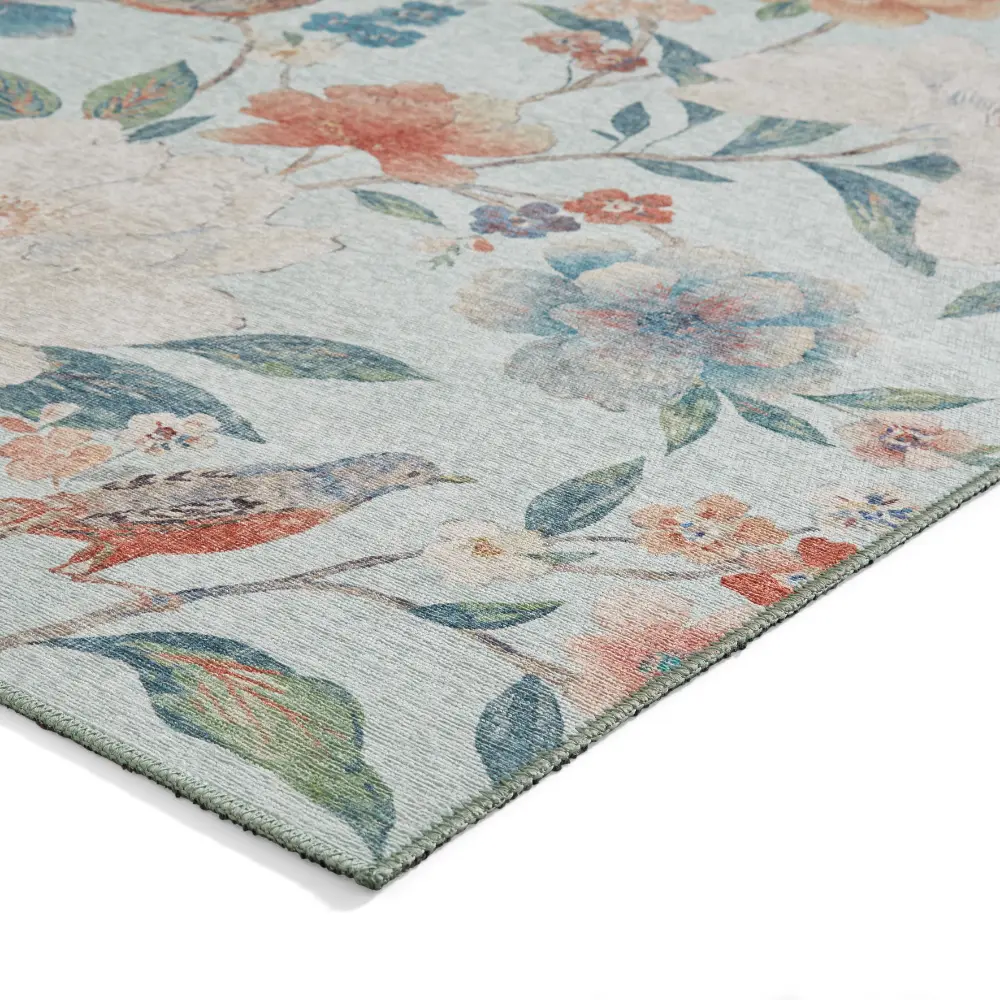 Catherine Lansfield Pipa Floral Blue Rug - Image 5