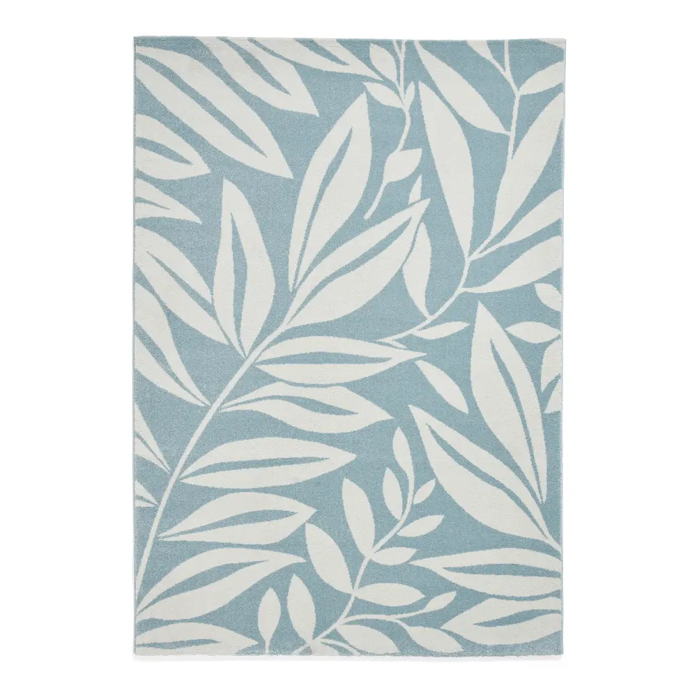 Catherine Lansfield Sorral Leaves Botanical Blue Rug - Image 7