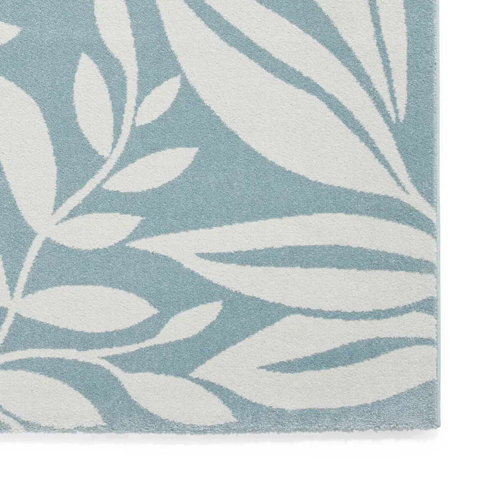Catherine Lansfield Sorral Leaves Botanical Blue Rug - Image 9