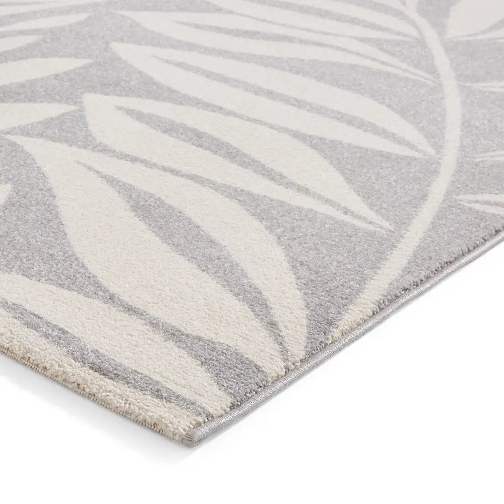 Catherine Lansfield Sorral Leaves Botanical Grey Rug - Image 7