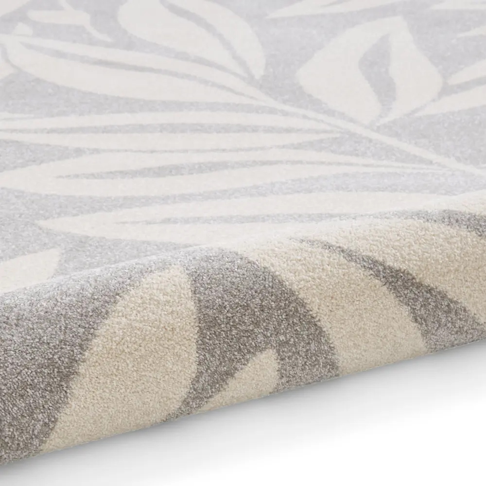 Catherine Lansfield Sorral Leaves Botanical Grey Rug - Image 9