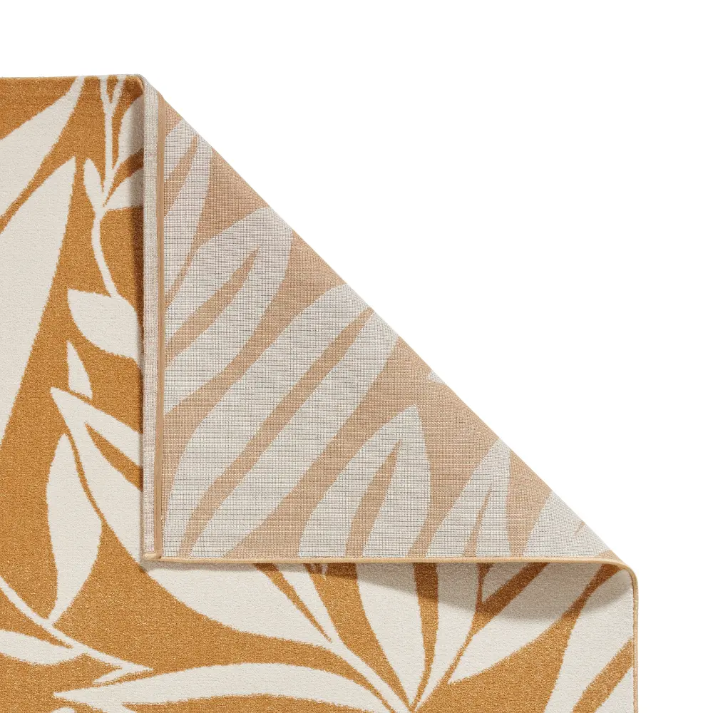 Catherine Lansfield Sorral Leaves Botanical Ochre Rug - Image 9