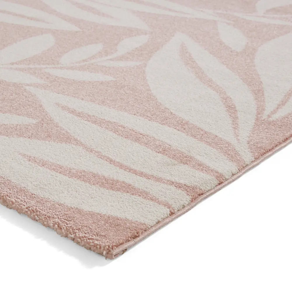 Catherine Lansfield Sorral Leaves Botanical Rose Rug - Image 7