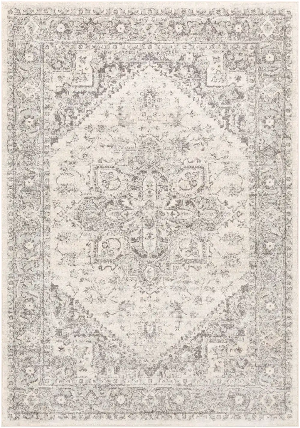 Farah Vintage Oriental Boho Grey/White Rug - Image 6
